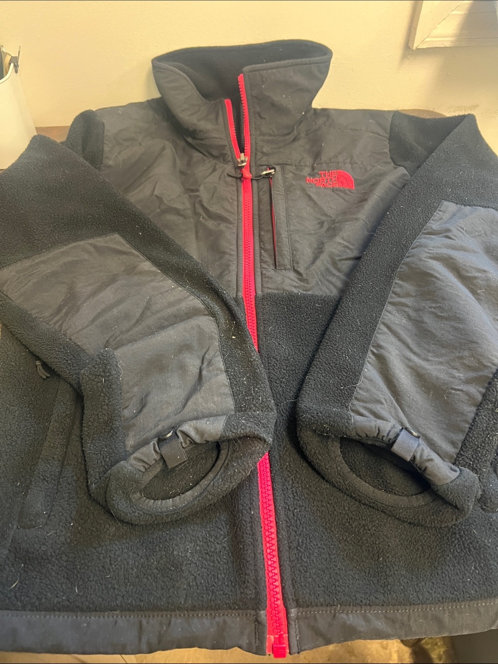 The North Face Black Fleece Jacket/ Parka Liner with Pink Trim and Zipper
